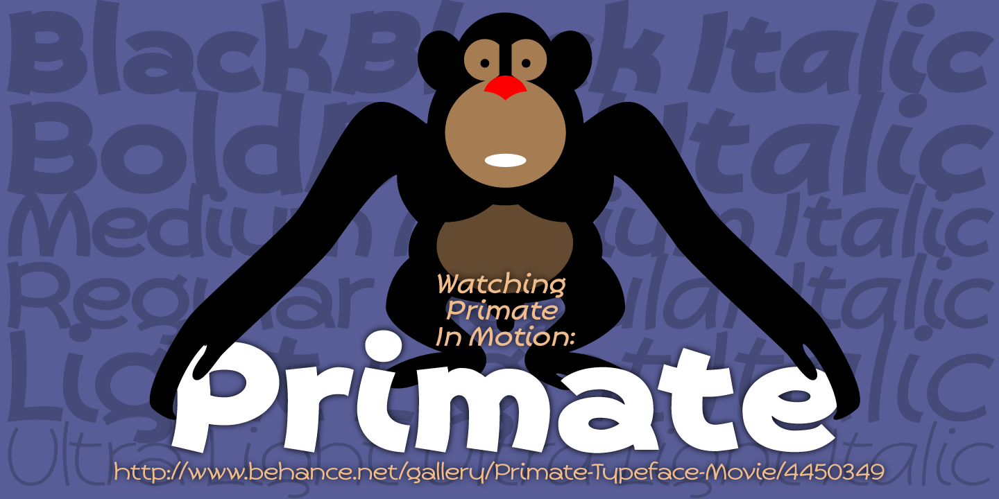 Пример шрифта Primate